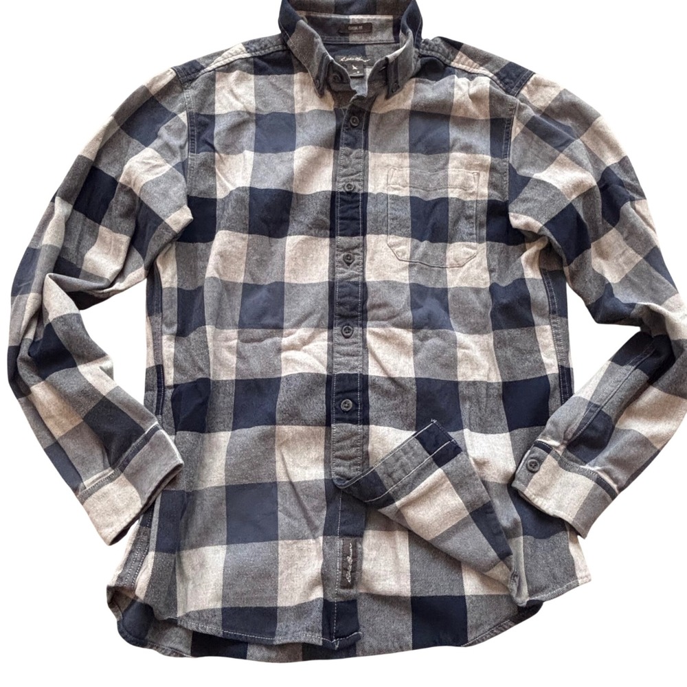 Eddie Bauer Classic Fit Buffalo Plaid Flannel Shirt M Y2K Grunge Camp Outdoors